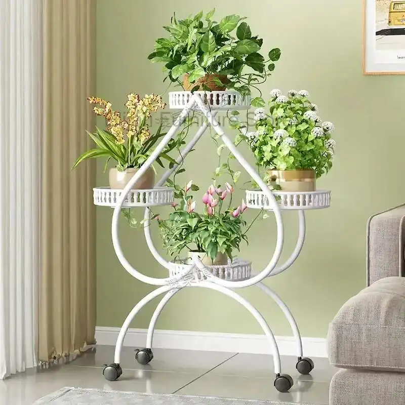 

Accessories Aesthetics Light Luxury Flowers Stand Indoor Plant Display Shelf Designer Modern Organizer Plantenrek Furniture