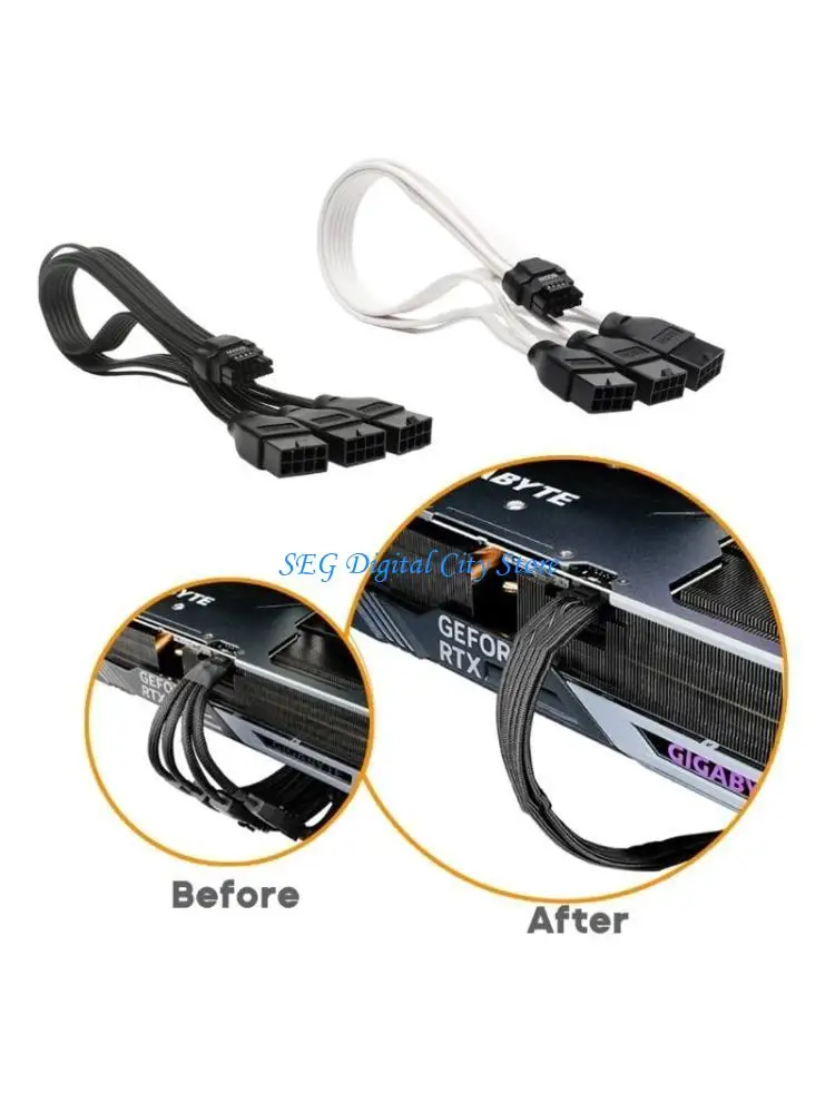 

U75B 3x8Pin Female to 16Pin Male Adapter Computer Graphics Card PSU PCIE Connector