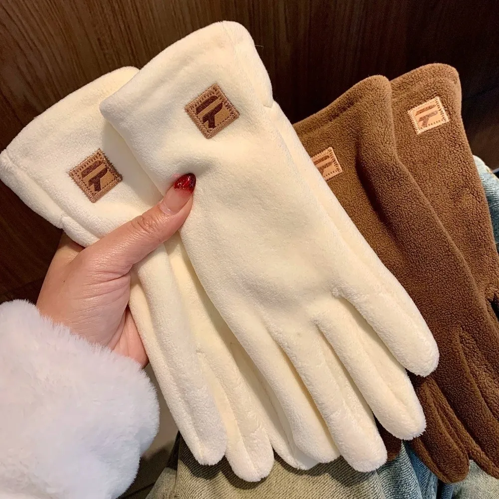 Durable Thick Touch Screen Gloves Cold Proof Windproof Winter Fleece Lined Gloves Warm Full Finger Gloves Girls
