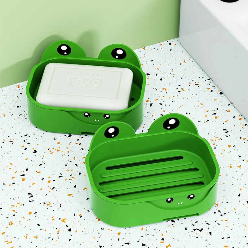 Frog Soap Holder Creative Portable Soap Dishes Draining Rack Drain Soap Box Bathroom Products Soap Box