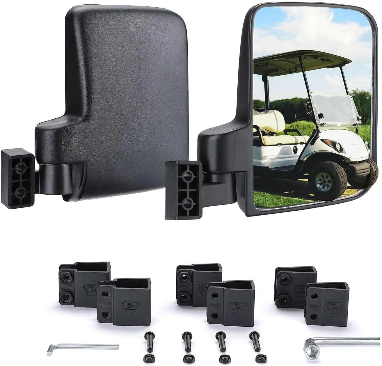 

Golf Cart Side Mirrors No Drilling Rear View Mirror for Club Car EZGO YAMAHA