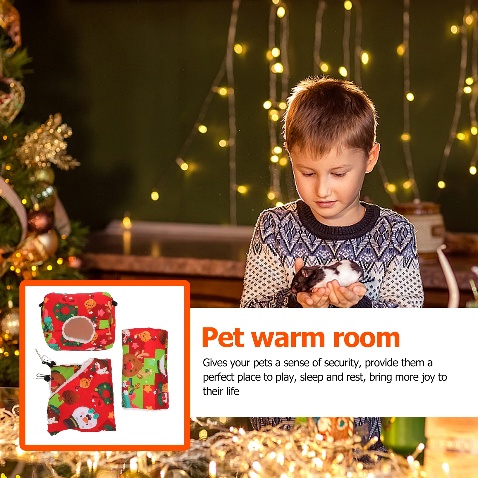 

3pcs Small Animal Hammock Nest Hamster Bed House Pet Cozy Warm Sleeping Safe Cage Hanging for Rats Chinchillas Hamsters