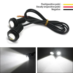 2Pcs Strobe Car led Hawkeye Lights Grille Signal Lights 18mm led Eagle Eye lamp DRL Daytime Running Light for car motorcycle 12v