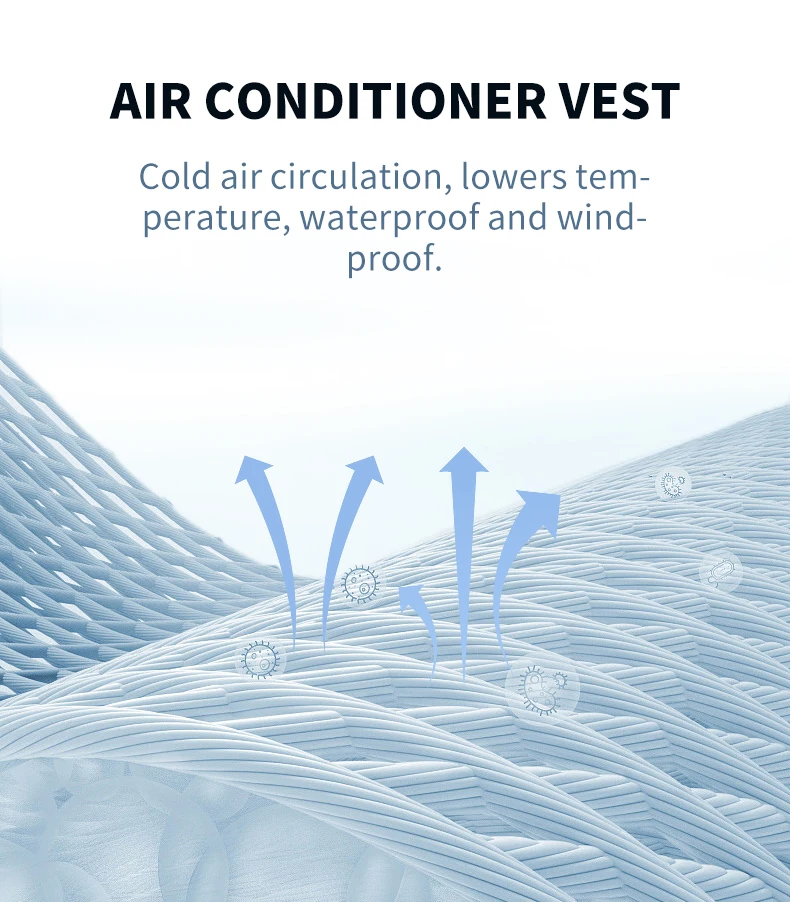 Cooling Air-Conditioned Workwear: Vest with Large Pockets and USB Fan for Continuous Cooling in Hot Outdoor Work Environments