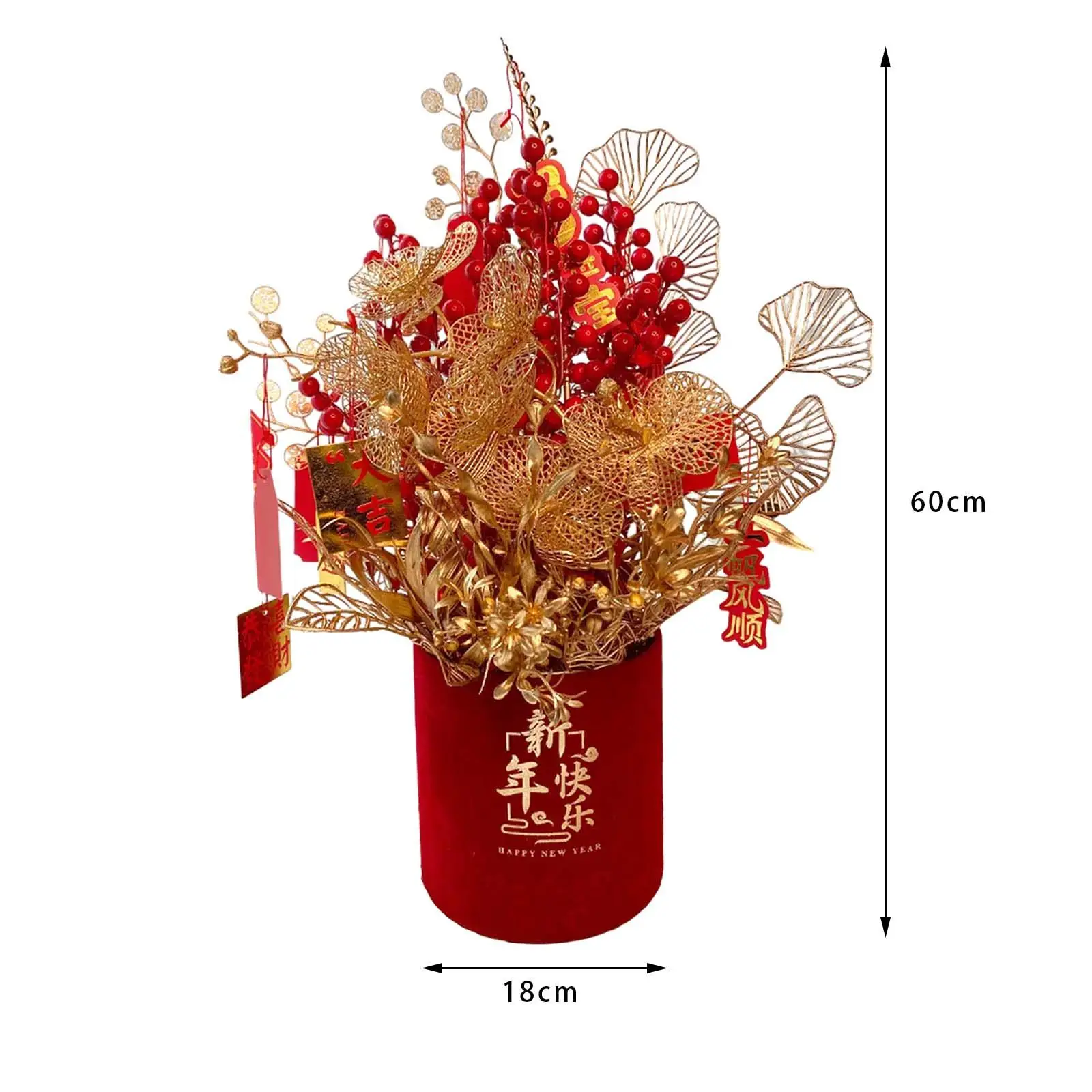 Spring Festivals Floral Arranging Novelty New Year Lucky Flower Vase for Apartment Indoor Party Supplies Living Room Decoration