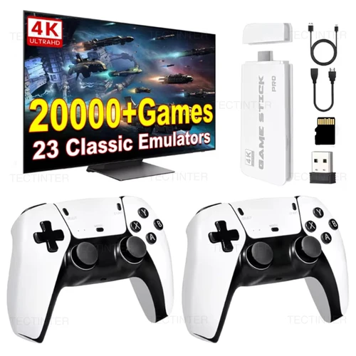 Imagen 1 del producto Consola de videojuegos M15, palo de juego de TV 4K, 64G, 20000 juegos integrados, reproductor de juegos portátil Retro con controlador de mando inalámbrico