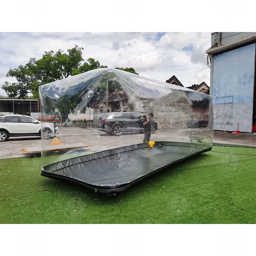 Copertura per auto gonfiabile pieghevole di prezzo di fabbrica Tenda da garage Tenda gonfiabile per auto Tenda per riporre bolle Copertura per auto in PVC trasparente