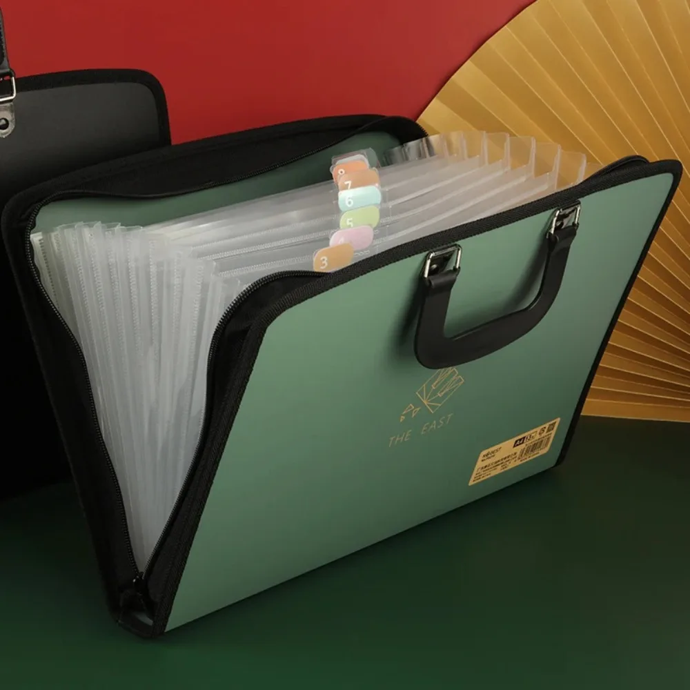 Portable PP A4 File Folder Large Capacity Multilayer Multi-Layer Document Storage Bag a4 Office School Stationery