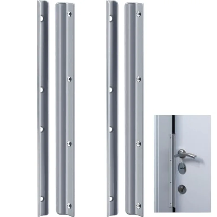 

MorningRo Pack 1 Inch Steel Door Latch Guard Plate Constructed Latch Shield Gray Painted Swing in Doors Plate Cover Protector f