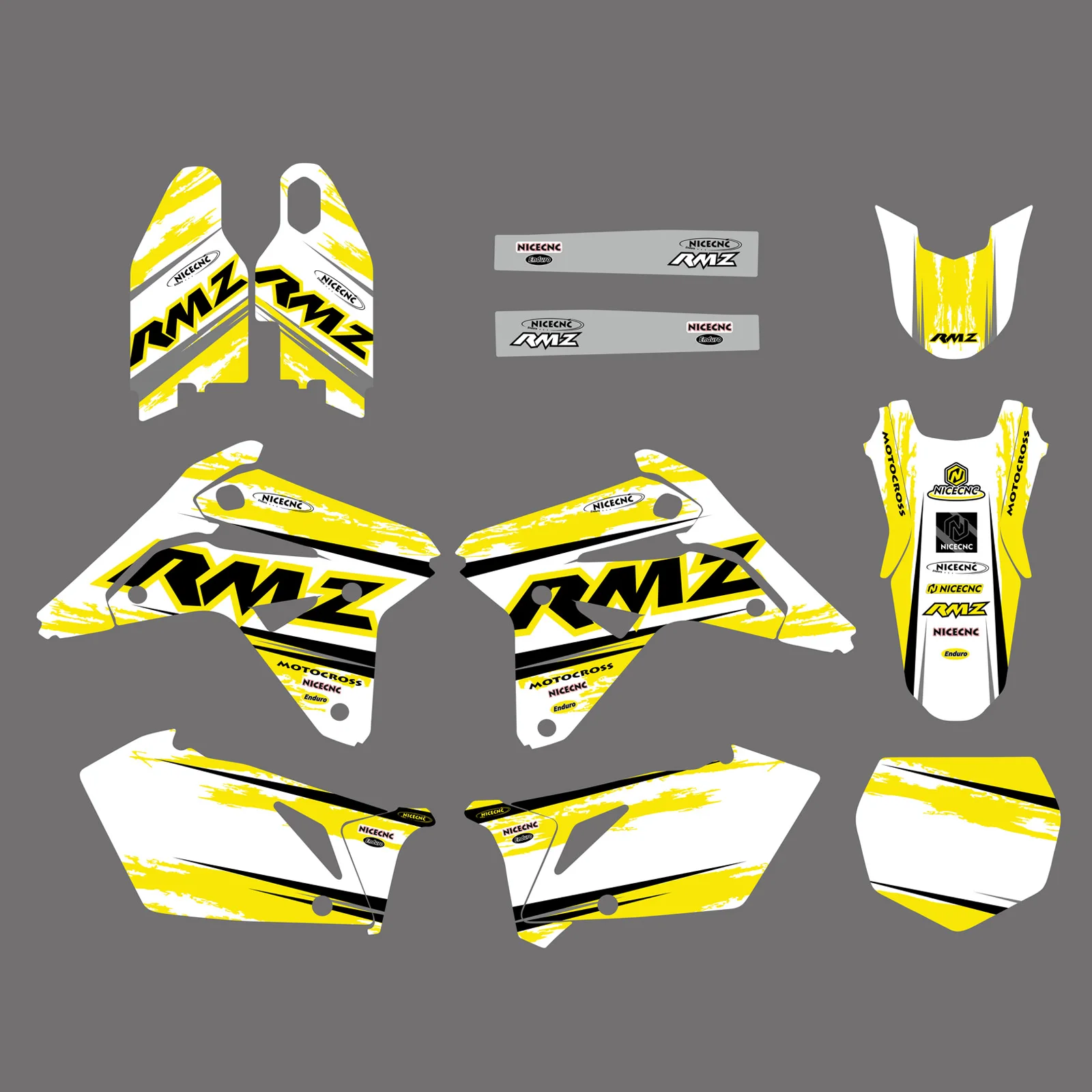 NICECNC For Suzuki RM-Z 450 RMZ 450 2007 Motorcycle Fairing Graphics Background Decals Sticker Kit Customize RMZ450 Sticker