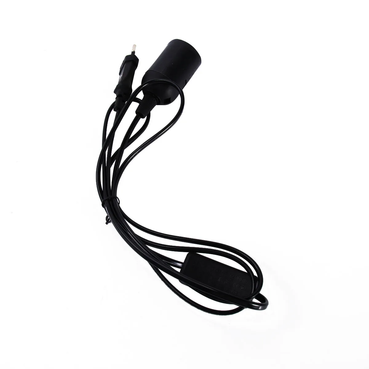 

Power Cable E27 Lamp Holder 1.8 Meter Extension Cord with 303 Plug Black Eu Standard Strong No Deformation Base for Energy