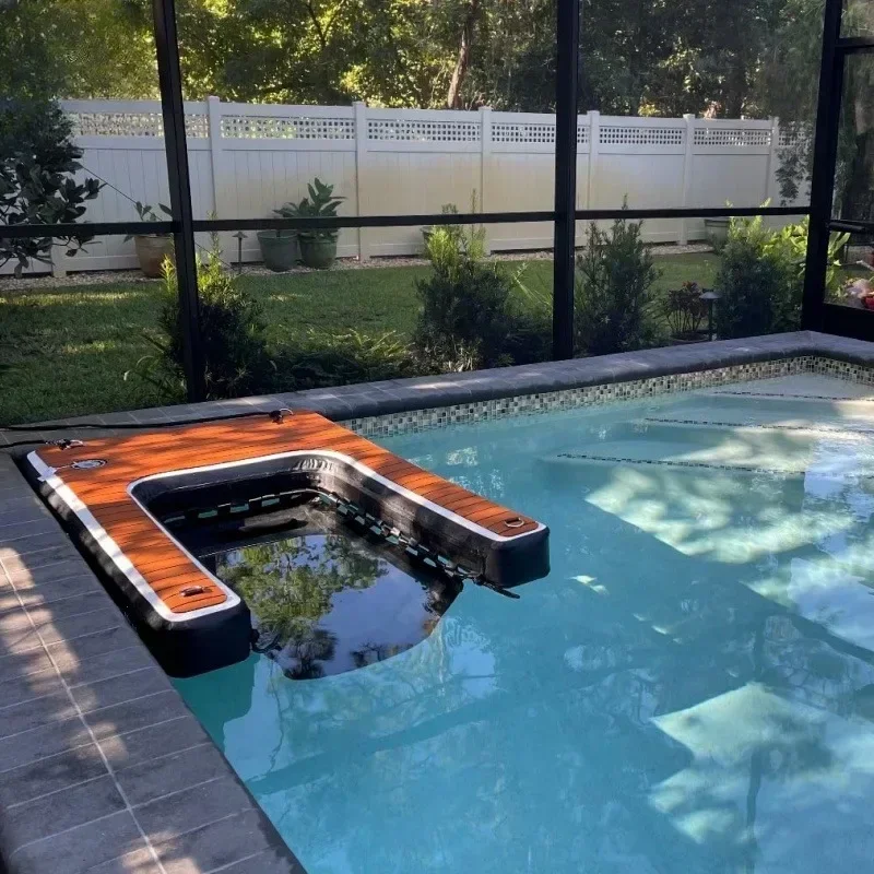 Rampa de tablón de agua inflable barata y fina para perros, escalera, barcos, piscinas, muelles, rampa flotante para perros de hasta 200 libras, barco inflable portátil para perros R