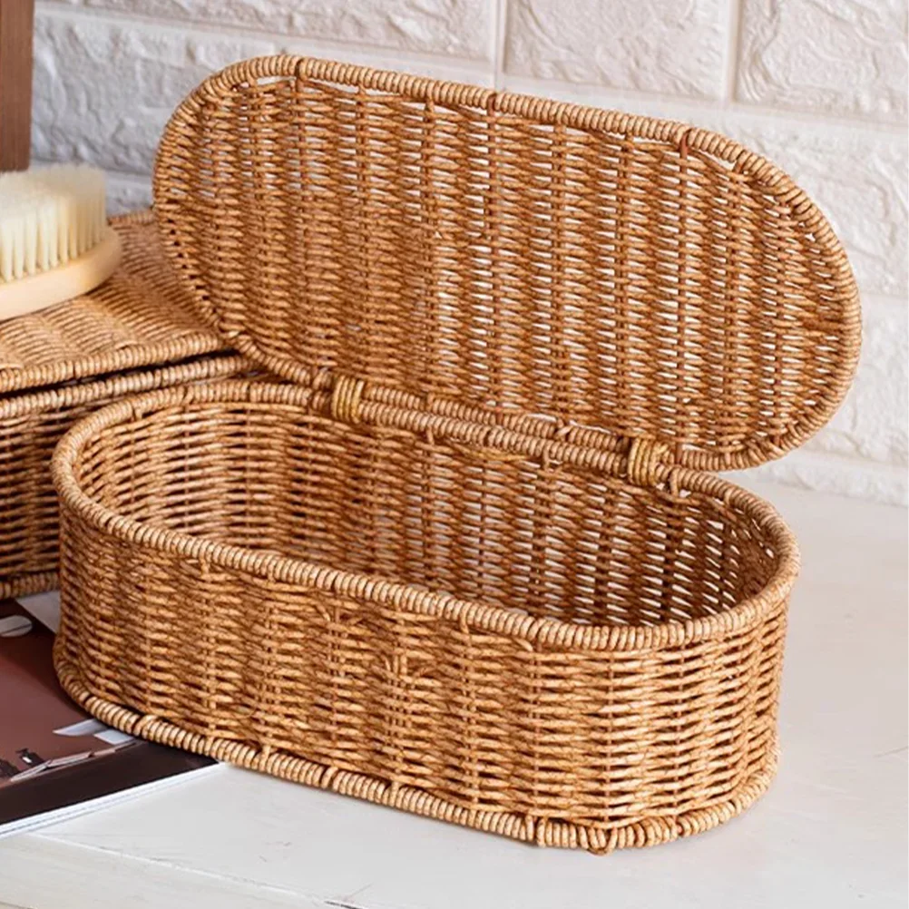 Rattan Utensil Organizer Silverware Tray Rustic Plastic Cutlery Holder Flatware Containers Kitchen Drawer Storage Box