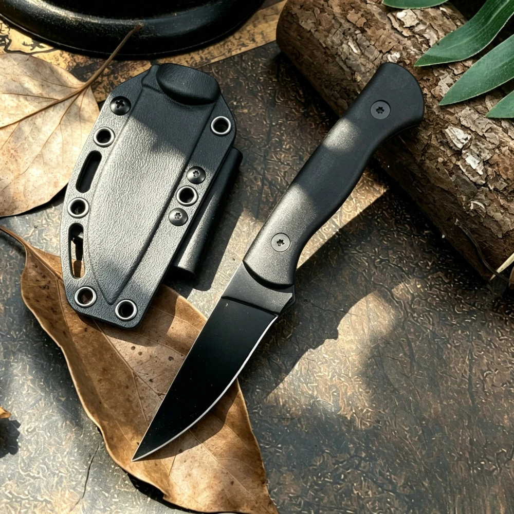 Camping Fixed-Blade Knife (with Sheath), Nylon Handle Hiking Survival Multi-Purpose Tool Portable Outdoor Jungle Rescue Knife