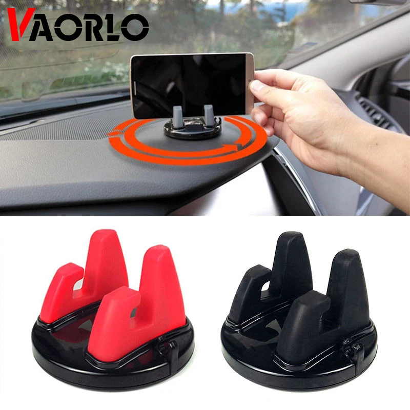 VAORLO 360 Degree Car Phone Holder Soft Silicone Anti Slip Mat Mobile Phone Mount Stands Support Car GPS Dashboard Bracket