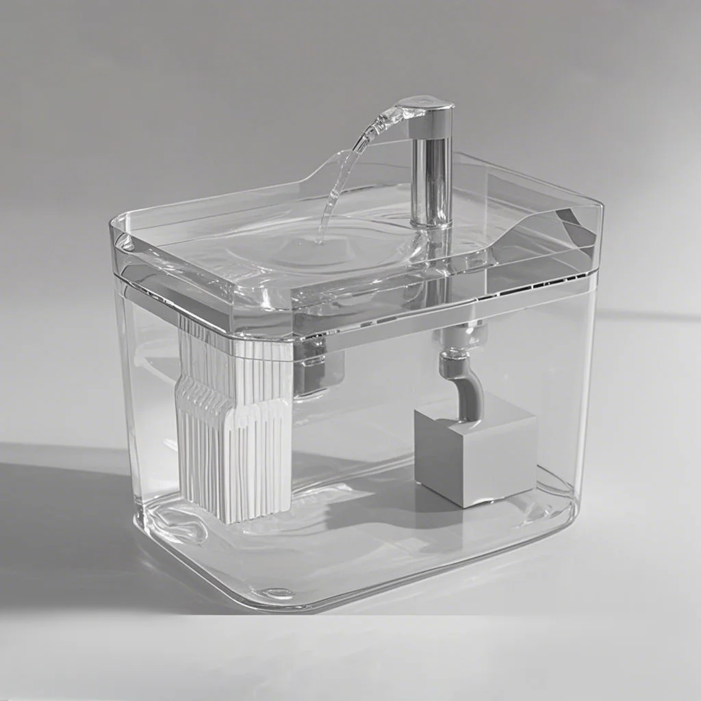 

High Capacity Automatic Pet Water Dispenser Transparent Mute Solid Pattern Plastic Fountain for Cats and Dogs Charge Source