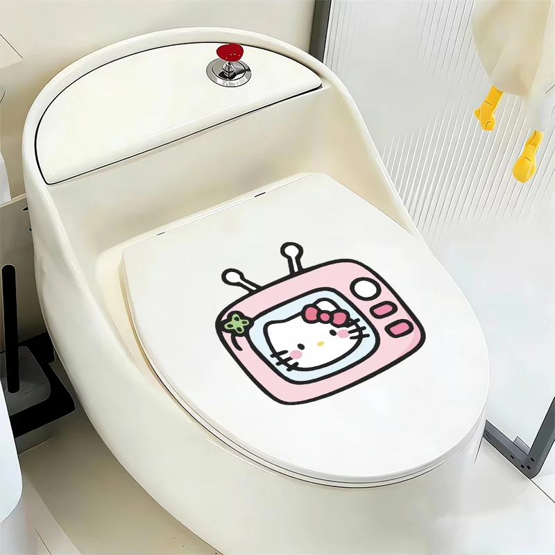 Waterproof PVC Cartoon Sanrio Stickers For Toilet Bathroom Glass Door Window Decoration Cover Scratches High Definition Printing view 3