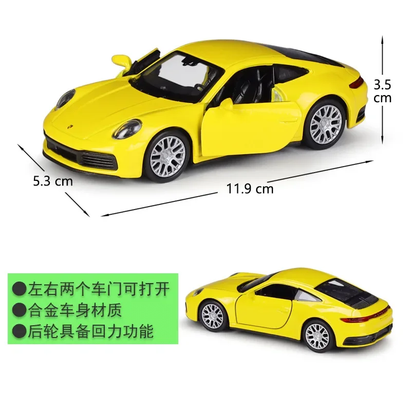 Welly 1:36 Porsche 911 Carrera 4S Simulation Alloy Car Model Recoil Toy