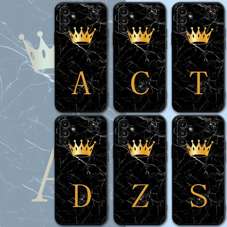 Phone Case for Motorola Moto Eage 30 Lite 20 40 Pro G9 Power G9 Play One Funsion Plus Black Marble Crown Letter Black Soft Cove