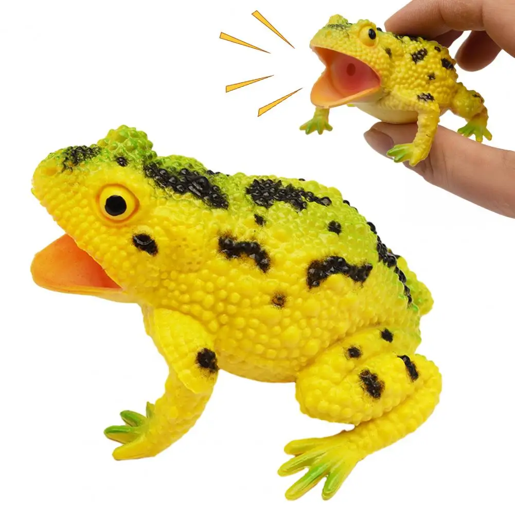 Frog Toy Realistic Frog Toy Simulated Frog Model Toy with Sound Realistic Toad Squeeze Stress Relief Educational for Toddlers
