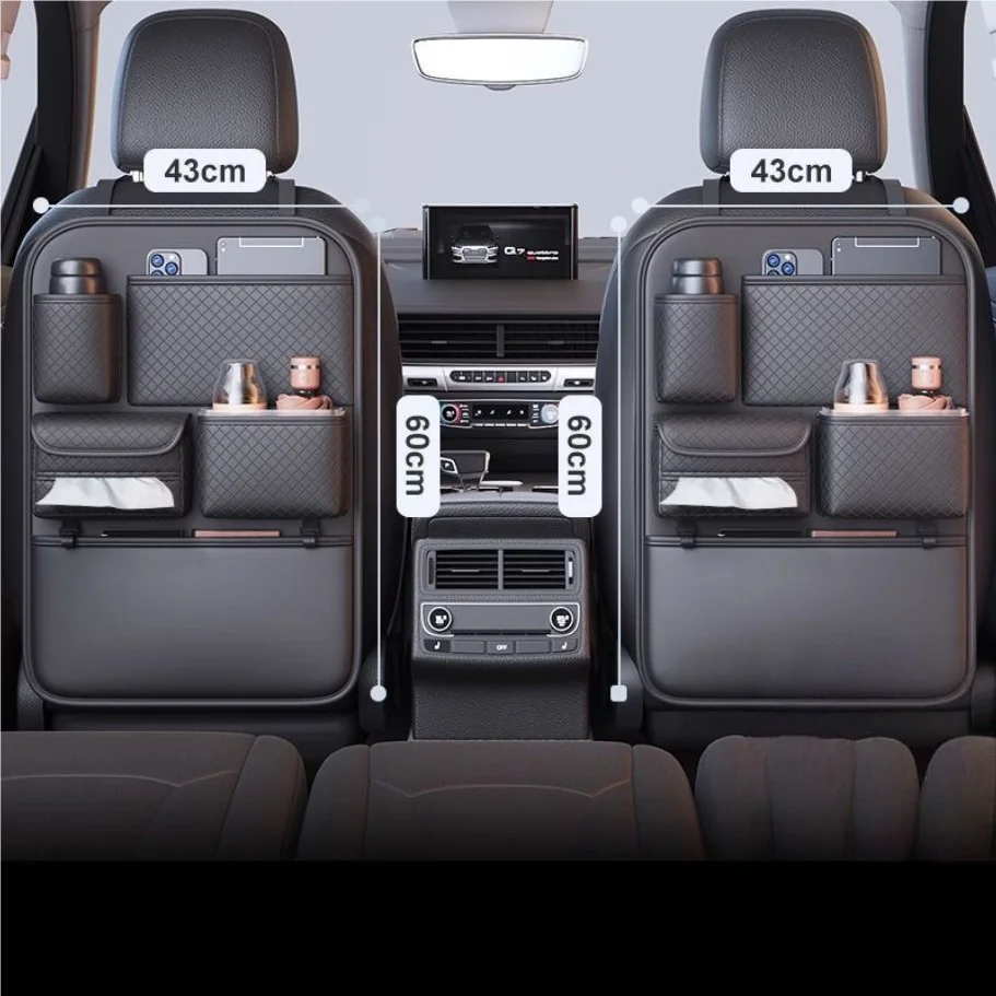 

Car storage bag backrest storage bag seat back storage bag woven leather car hanging bag