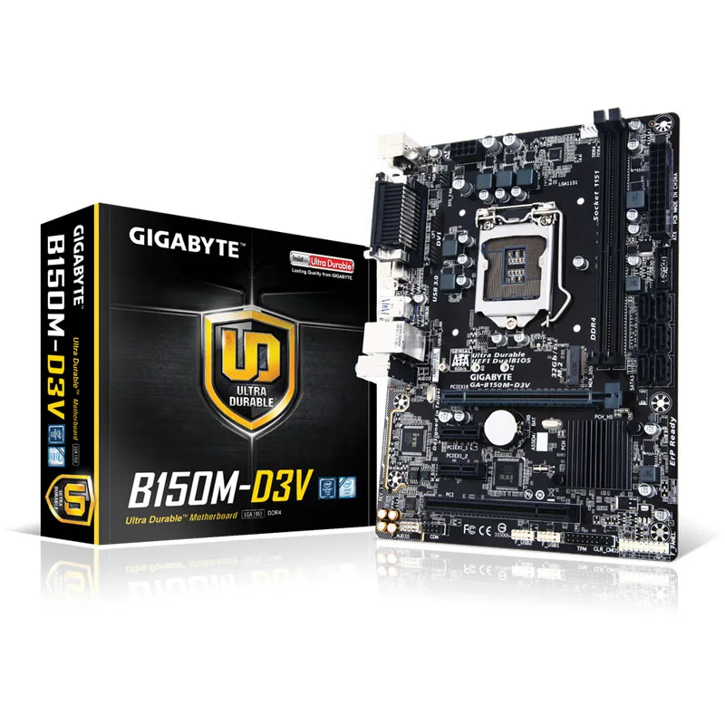 

NEW Gigabyte B150M D3V Desktop GA-B150M-D3V DDR4 Motherboard B150M B150 Socket LGA 1151 USB3.0 Motherboard