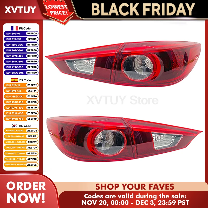 

Car Styling Taillights for Mazda 3 Axela Sedan 2017 2018 LED Tail Light DRL Rear Turn Signal Car Accessories Tail Lamp Assembly