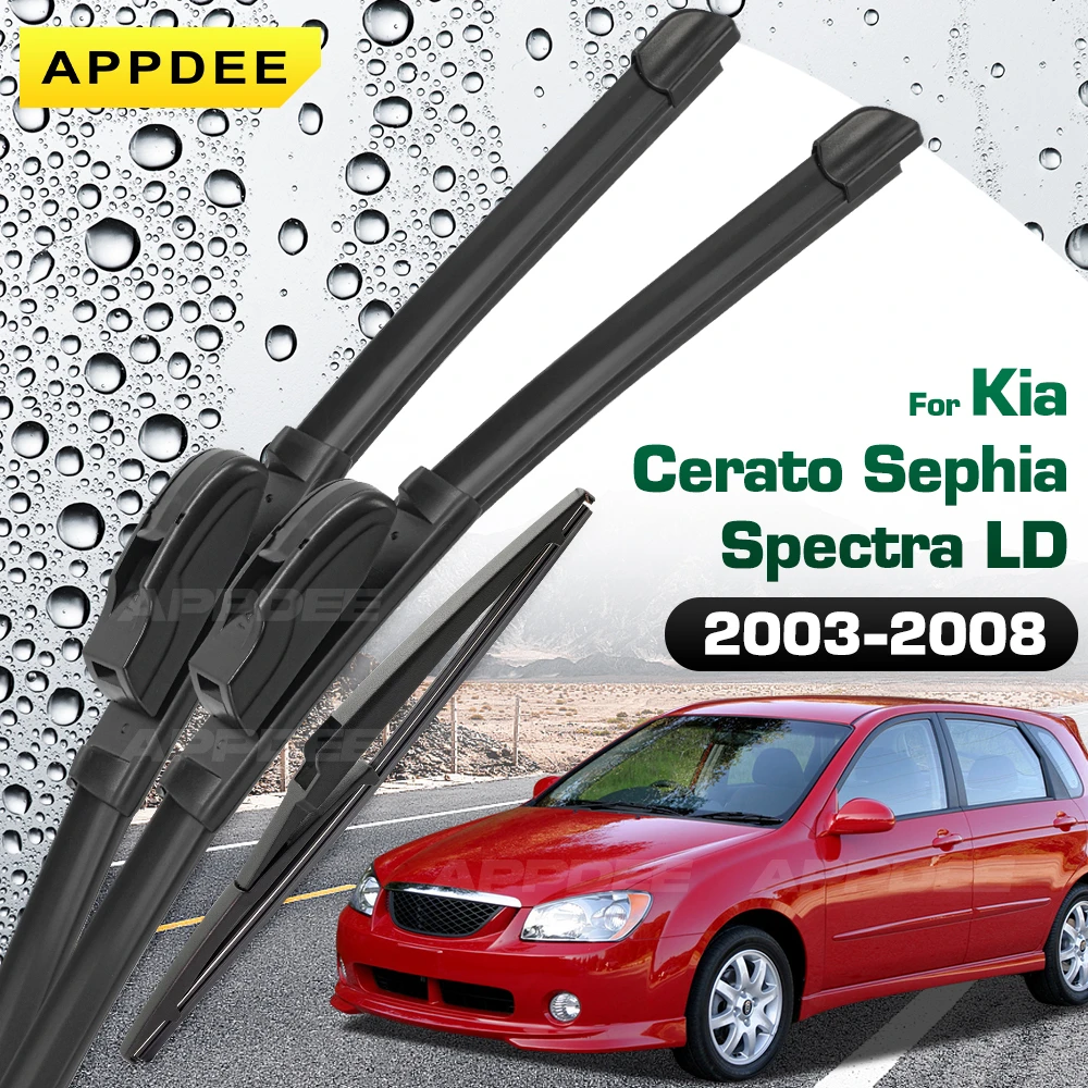 

Front & Rear Wiper For Kia Cerato Sephia Spectra LD 2003-2008 Silicone & Rubber Wiper Blades Windshield Windscreen Window Brushe