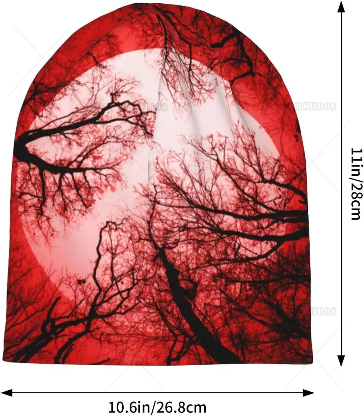 Blood Moon Gothic Halloween Unisex Casual Scarf Bandana Loose Hat Stretch Headwear Beanie Hat Print One Size