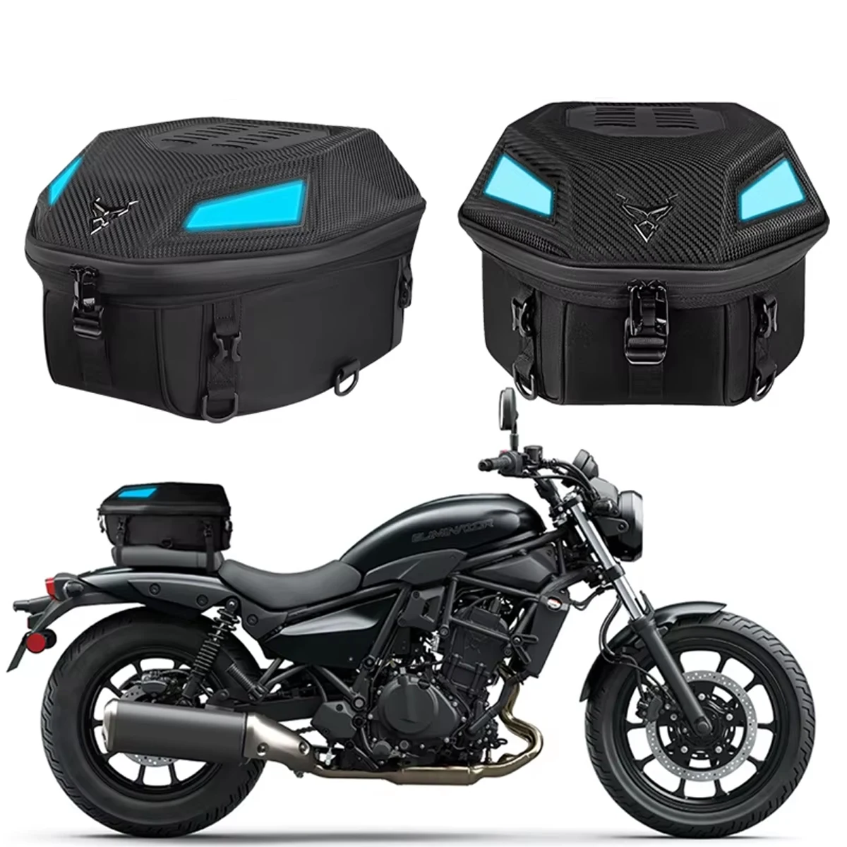 

Motorcycle Travel Luggage Bag Waterproof Expandable Big Capacity Motor Tail/Trunk/Rack Bag W/Light For Most motorcycle