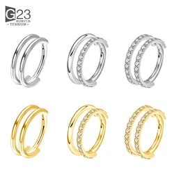 ASTM F136 Titanium Nose Piercing Ring 16G CZ Hinged Septum Clicker Segment Ear Cartilage Tragus Helix Lip Ring Piercing Jewelry