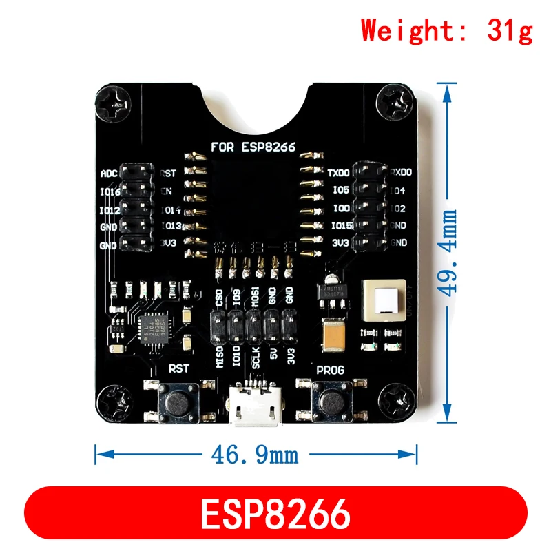 ESP8266 ESP-WROOM-32 ESP32-WROVER Development Board Test Programmer Socket Downloader for ESP-01 ESP-12F ESP-07S ESP-12S ESP32