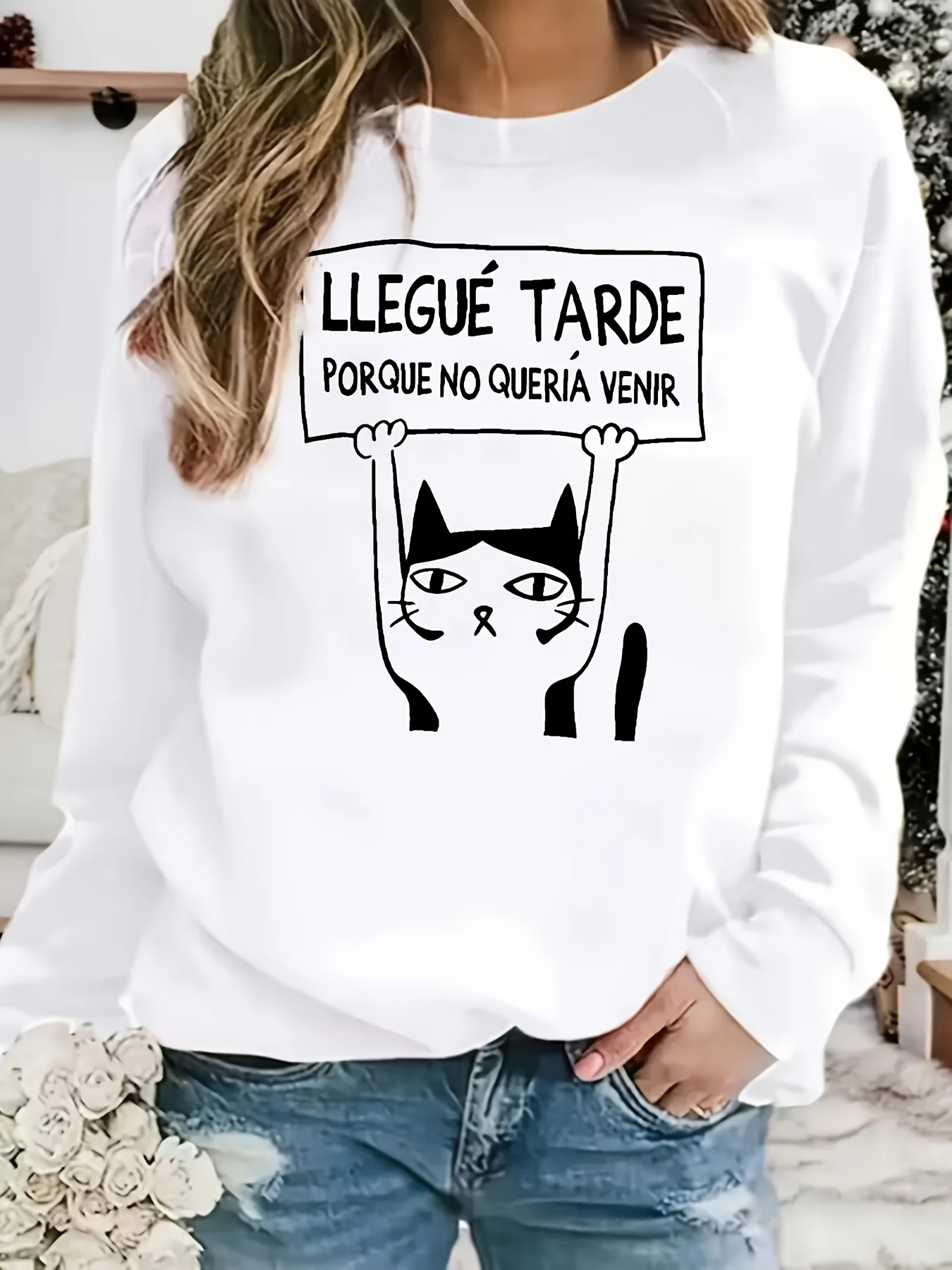 

Fun Cat Graphic Printing Autumn and Winter Pure Cotton Men's and Women's Sweatshirts Outdoor Sports Leisure Fashion Trend