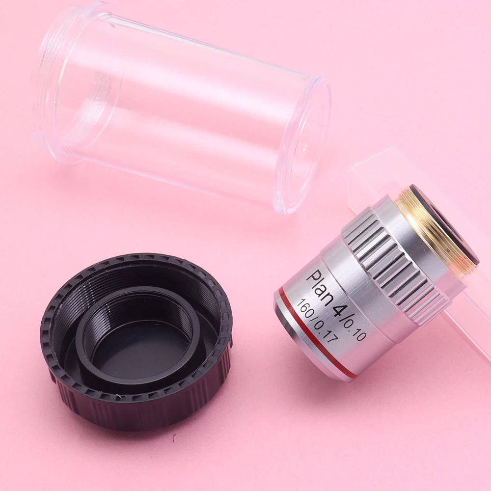 

4X 10X 20X 40X 100X 195 Plan Objective Lens Achromatic Objectives for Biological Microscope RMS 20.2mm Thread 160/0.17
