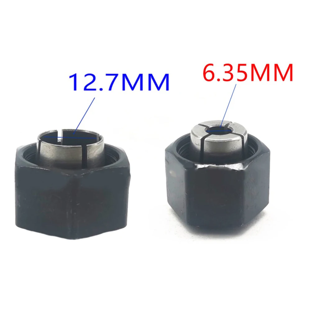 

2Pcs Set 12.7mm Or 6.35mm Collet Chuck With Nut Engraving Trimming Machine Electric Router Milling Cutter Accessories