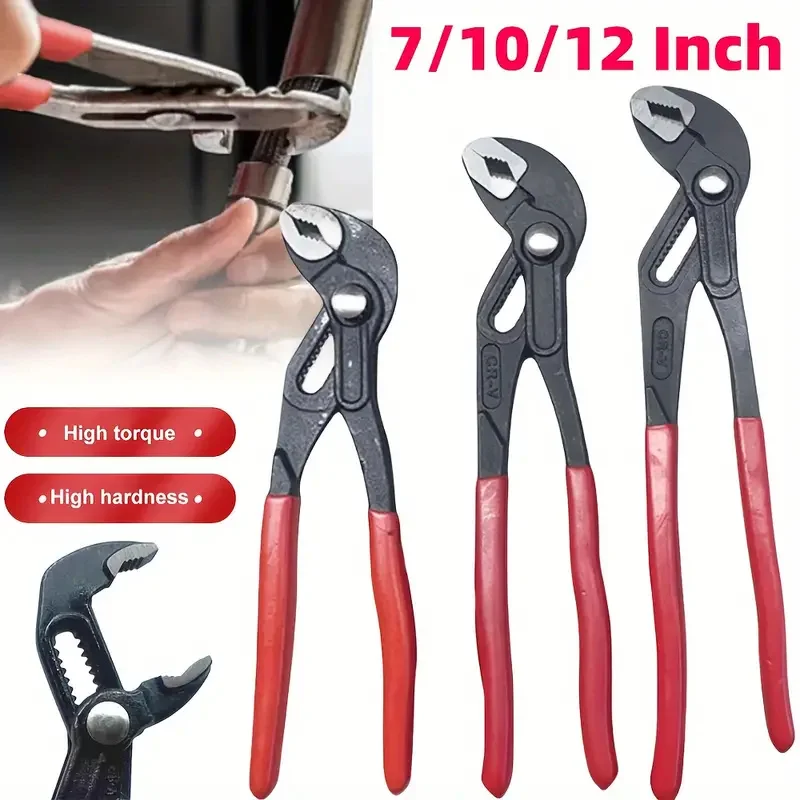 7"/10"/12" Large Opening Universal Wrench Multifunctional Adjustable Quick-Release Water Pipe Clamp Pliers Household Hand Tools