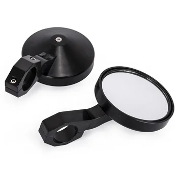 Espelho retrovisor redondo cnc atv utv, espelho lateral dourado vermelho de 1.75 polegadas para yamaha yxz1000r 2016 john deere gator xuv polaris rzr 900