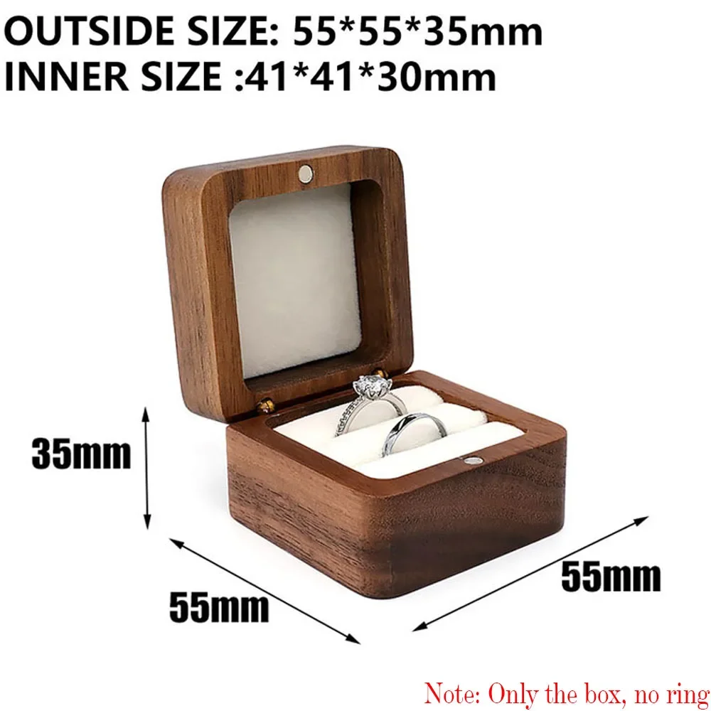 나무 보석 상자, 연인 반지 디스플레이 상자, 약혼 결혼 커플 반지 보관 거치대, 결혼 기념일 사랑 선물