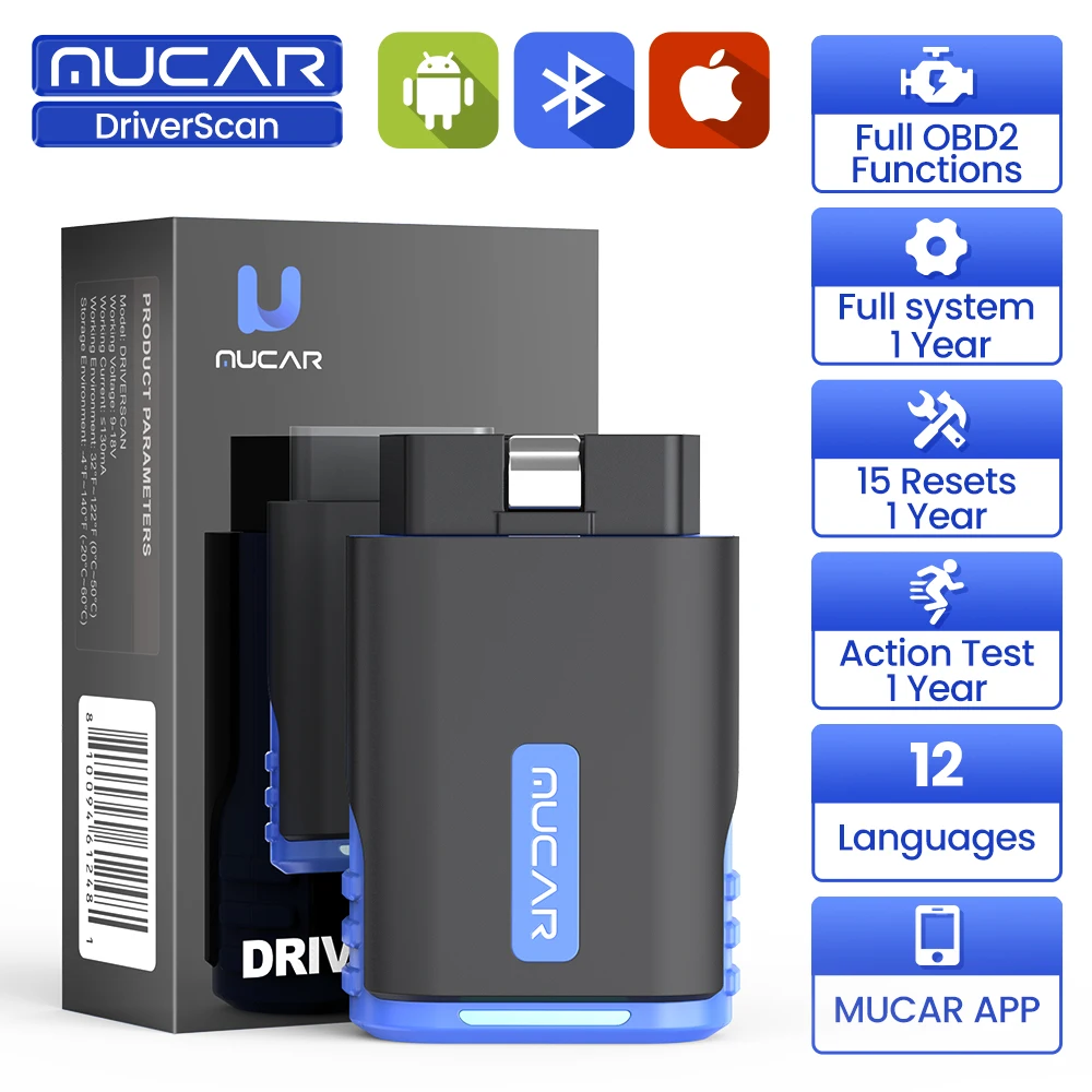 

MUCAR Driverscan OBD2 Scanner Diagnostic Tool Full System Auto Diagnosis 15 Service Function Maintenance Automotive Code Reader