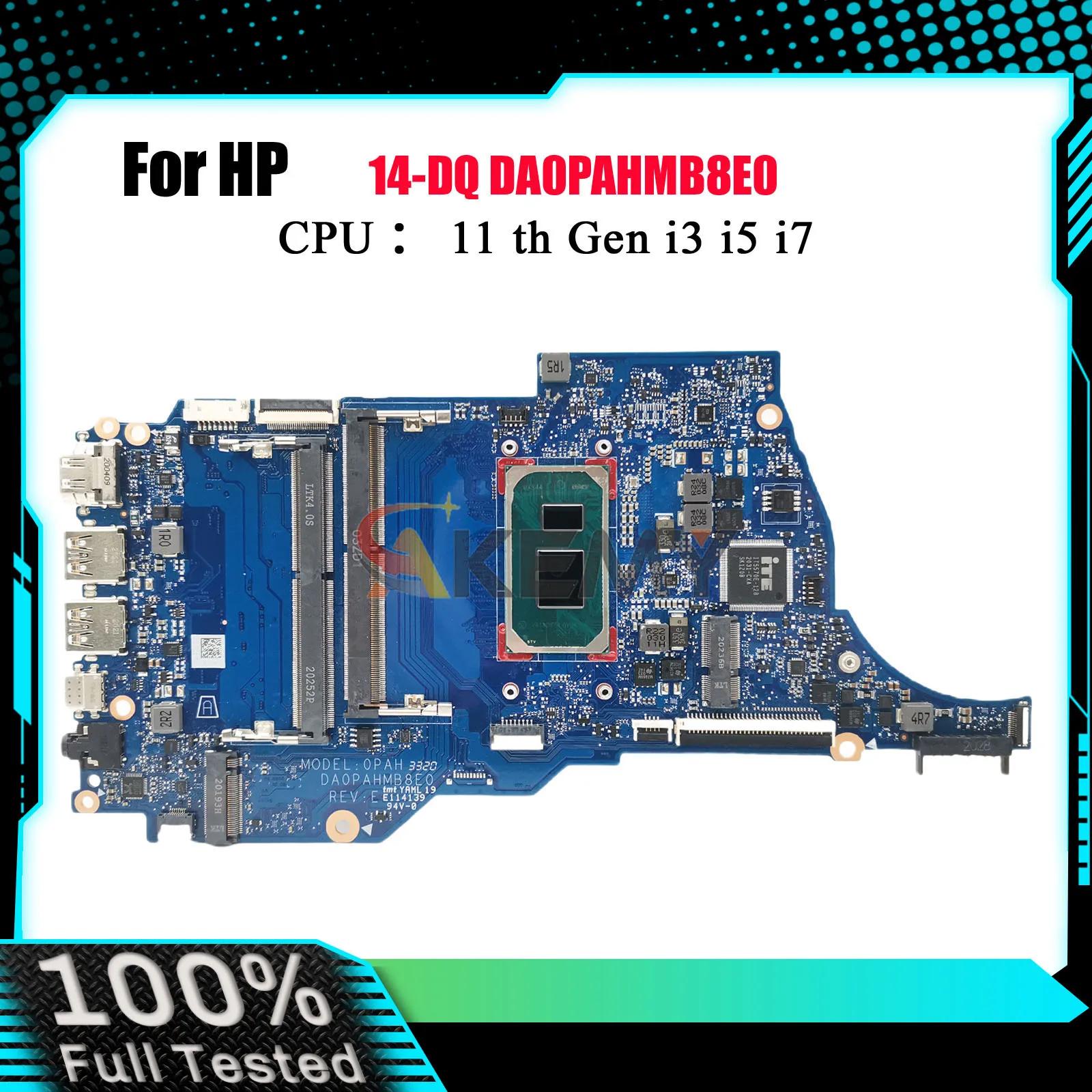 

DA0PAHMB8E0 DA0PAHMB8F0 Laptop Motherboard For HP 14-DQ 14S-DQ With i3 i5 i7 11th Gen CPU DDR4 100% Fully Tested
