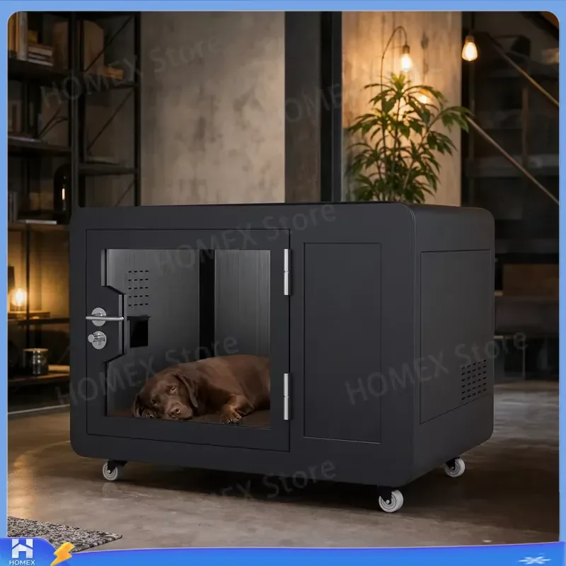 Soundproof Pet Cabin Aluminum Frame Silent Dog Cat House Indoor Bedroom Kennel Quiet Crate for Home Villa Apartment Large