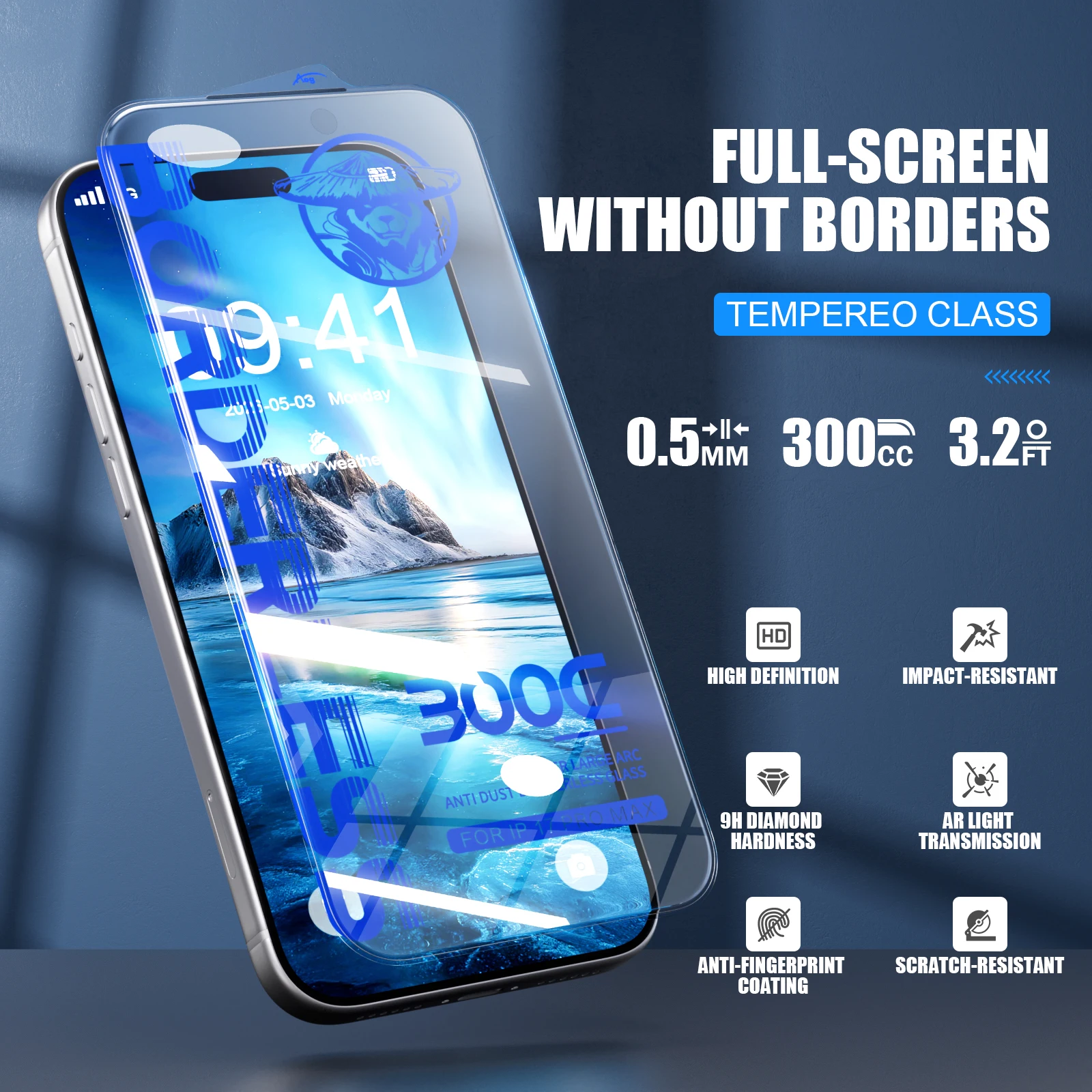 Apple 1-5Pcs 300C Borderless Full‑Screen Tempered Glass Screen Protector for Apple iPhone 18 17 16 15 14 13 Pro Max 17e 16e XR X Films - Aliexpress Deal