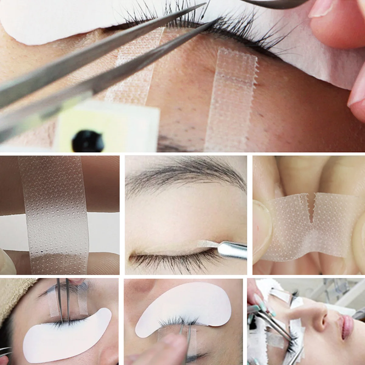 

6Pcs Eyelash Isolation Tape Lint Free Medical Grade Non-Woven Fabric for Lower Lash Protection during Eyelash Extension