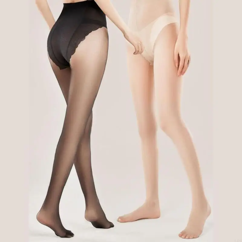 

L5YC Butterfly Crotch Sheer Tights for Women Elastic Pantyhose Tights Female Nylon Leggings Stockings Hosiery