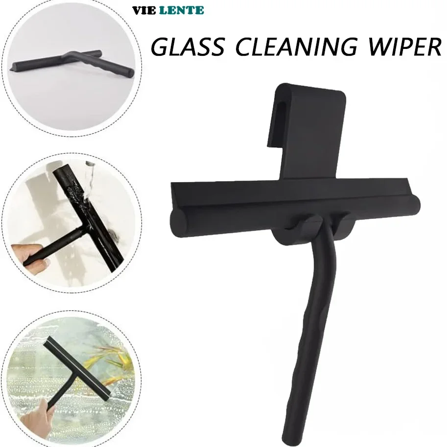 Glass Cleaner Wiper Scraper Shower Squeegee Hand Tools Window Cleaner Mirror Car Window Tiles Wiper Silica Gel Hanging Bracket