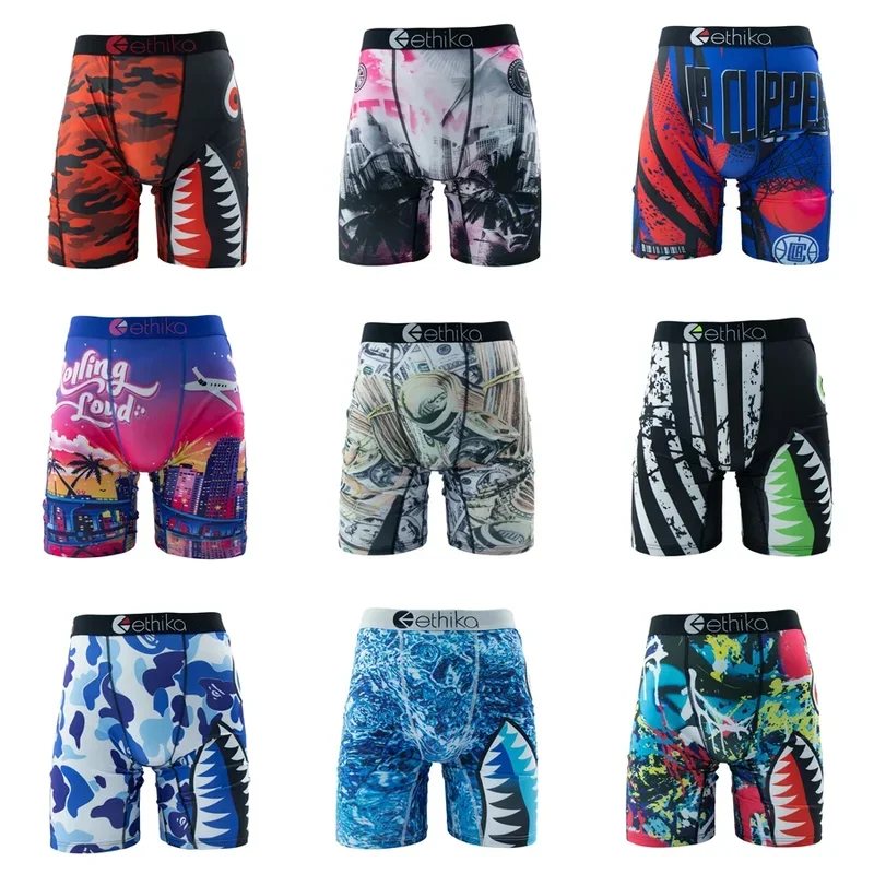 

ETHIKA Men Underwear Sexy Boxershorts Breathable Mens Trunks Man Swimming Sport Fitness Underpants Men's Panties Boxers Plus 3XL