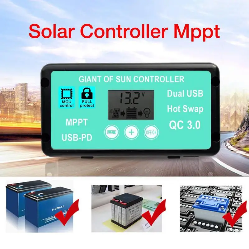 Solar Controller Mppt Precise Monitoring Controller With Function LCD Screen Multiple Protection Solar Charge Controller