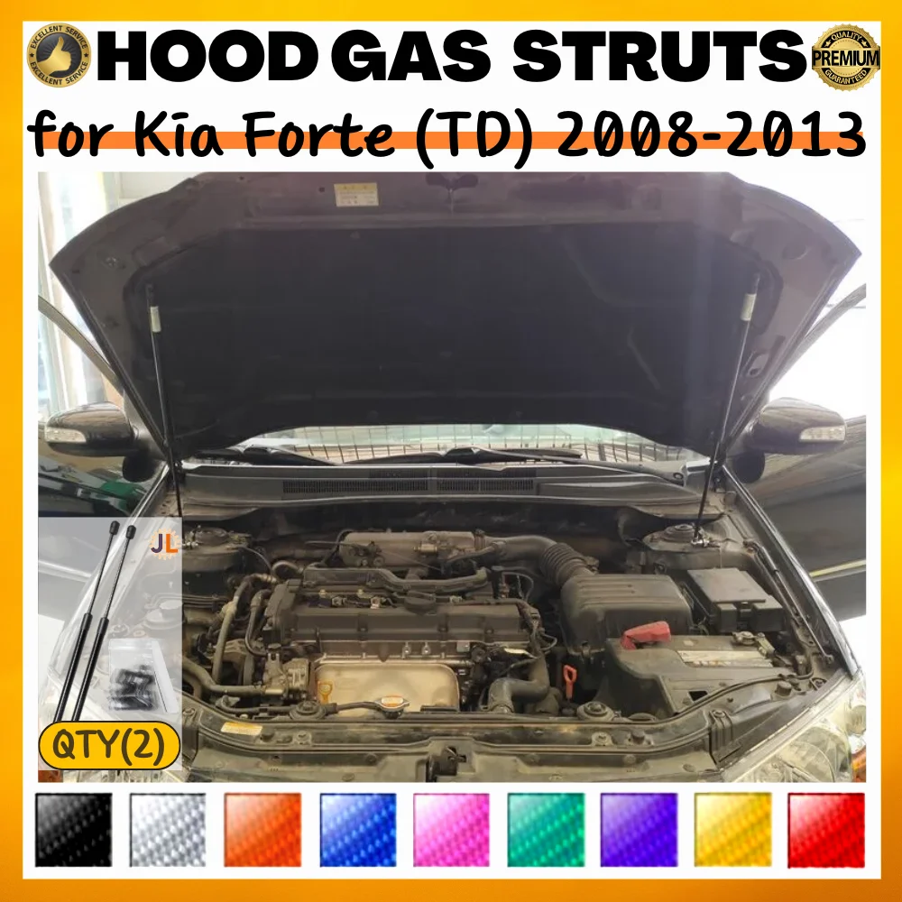 

Qty(2) Hood Struts for Kia Forte/Cerato (TD) 2008-2013 Front Bonnet Modify Gas Springs Shock Absorbers Lift Supports Dampers