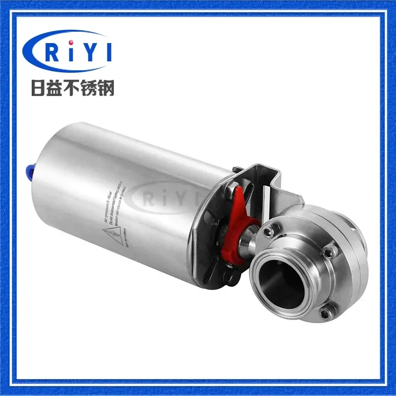 304 Stainless Steel Pneumatic Valve Sanitary Clamp Quick Load Vertical Single Acting Welding End Industrial Flow