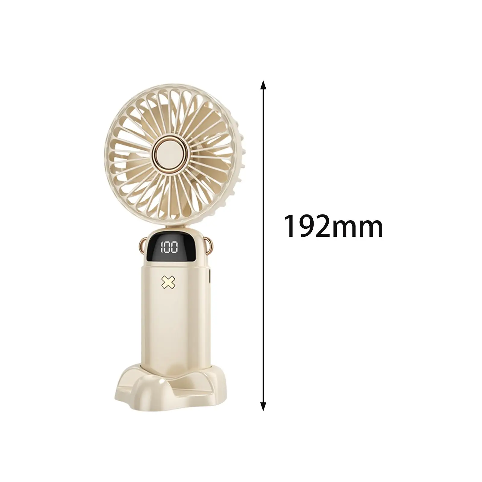Mini Portable Fan Personal Small Desk Fan 5 Speeds with Base USB Rechargeable Handheld Fan for Outdoor Girl Travel Beach